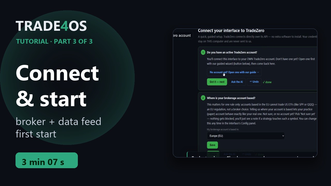 Connect your broker and start the interface